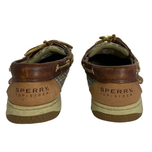 Sperry Topsider Leather Angelfish Boat Shoes Brown‎ Animal Print Size 7.5 Flats - Picture 7 of 10